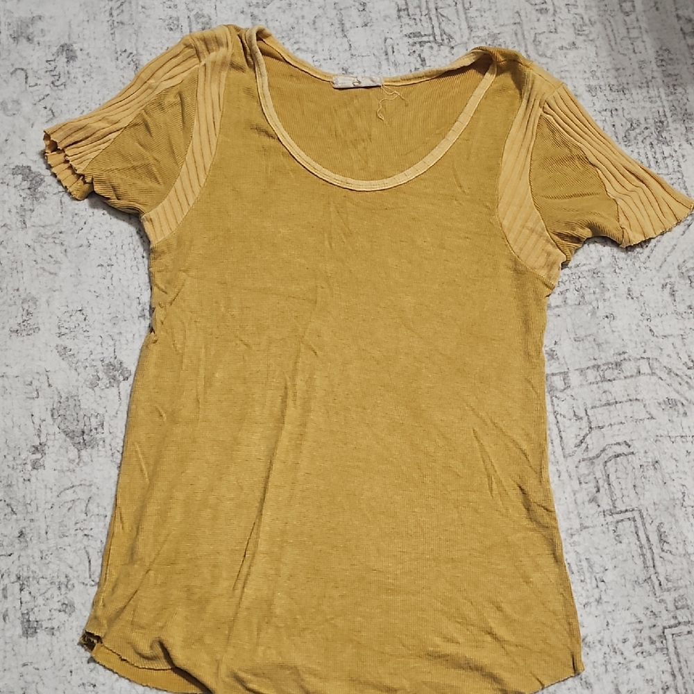 Blessed Intent Women's Mustard Short Sleeve Top